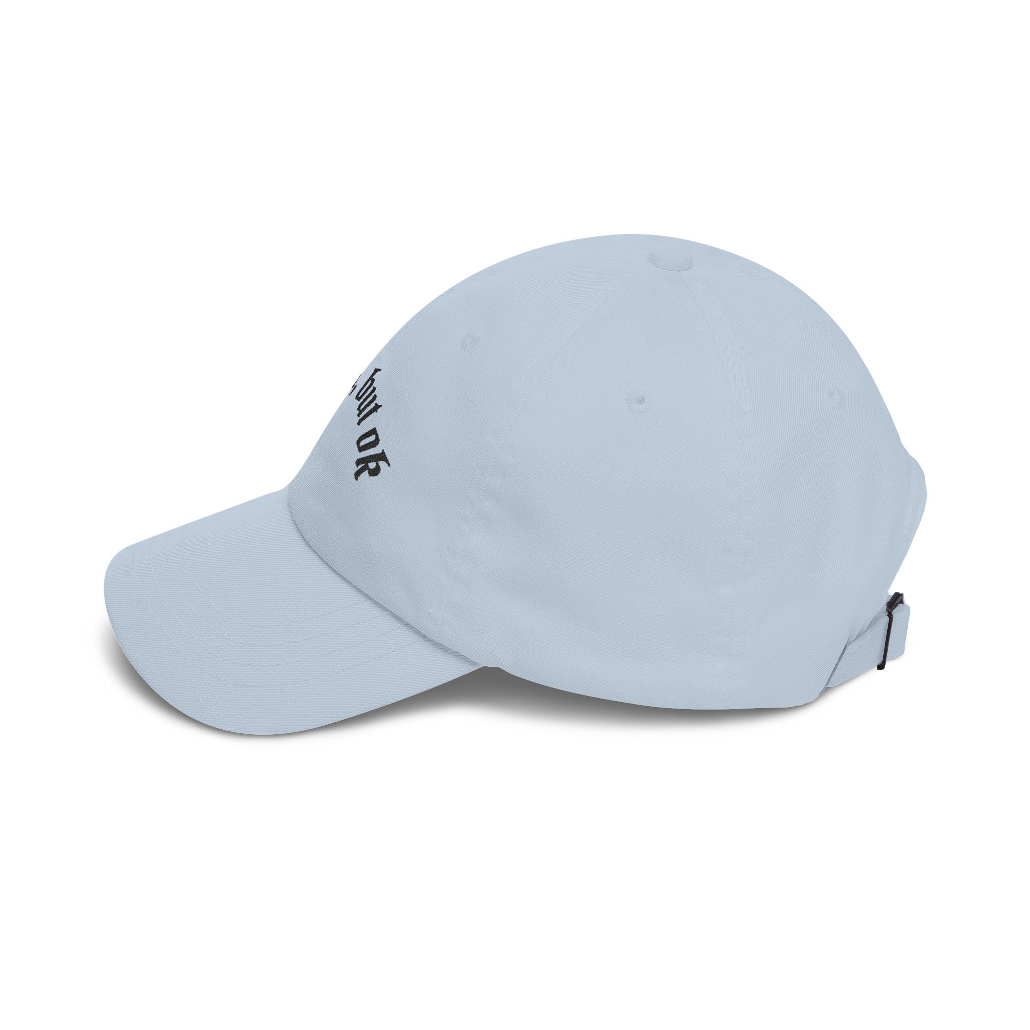 Dad Cap — "no idea, but ok" Embroidered White Baseball Hat