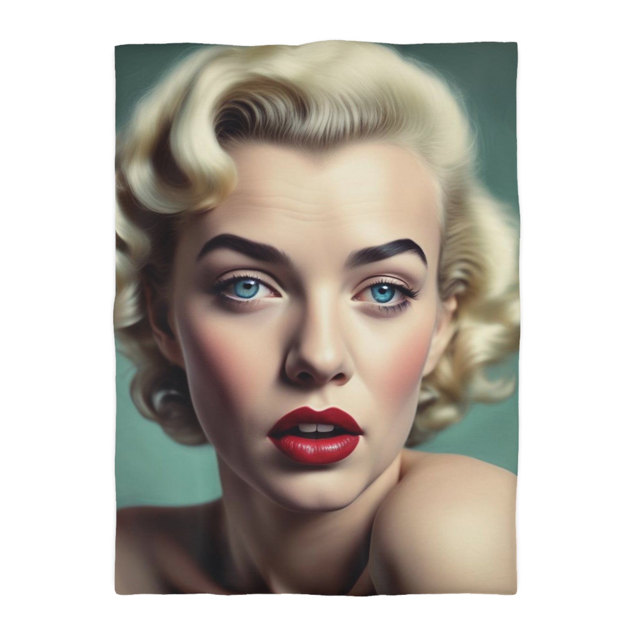 Vintage Glamour Microfiber Duvet Cover - Elegant Retro Chic Bedroom Decor