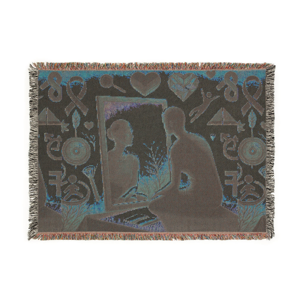 Artistic Woven Blanket - Reflection Design for Home Decor