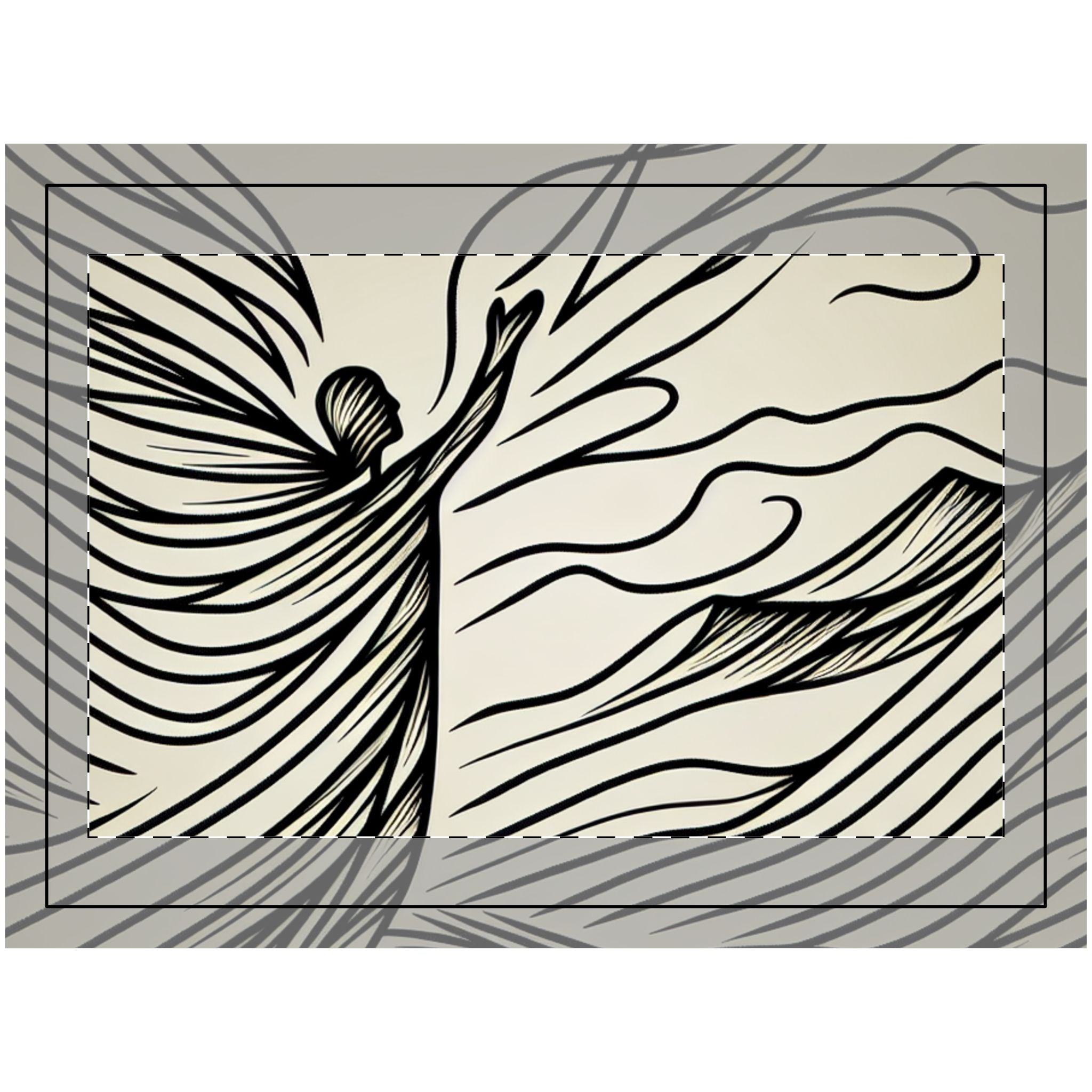 Inspirational Wood Topped Wall Tapestry - Boho Art Home Decor with Abstract Design