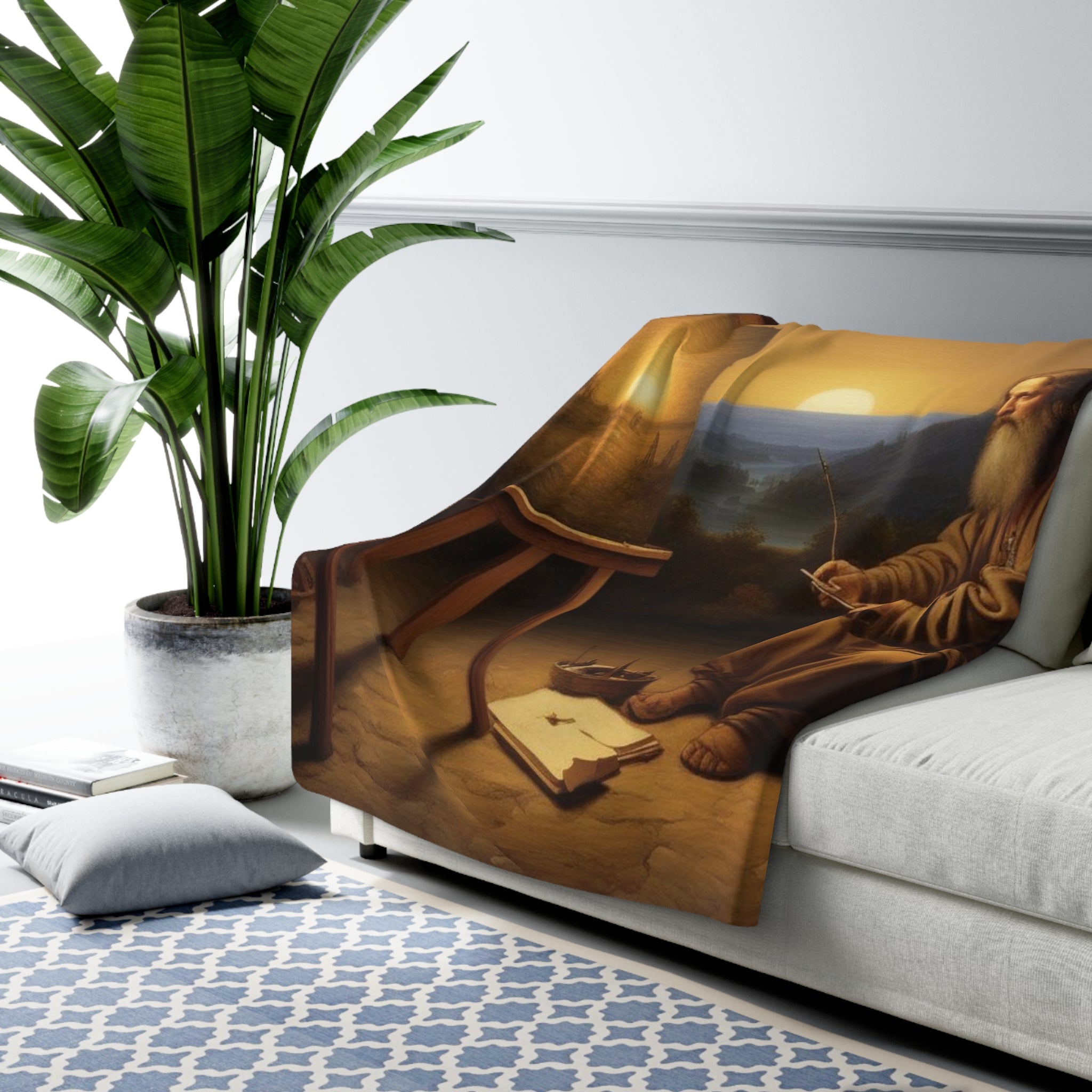Artistic Sherpa Fleece Blanket – Cozy Home Décor for Creative Souls