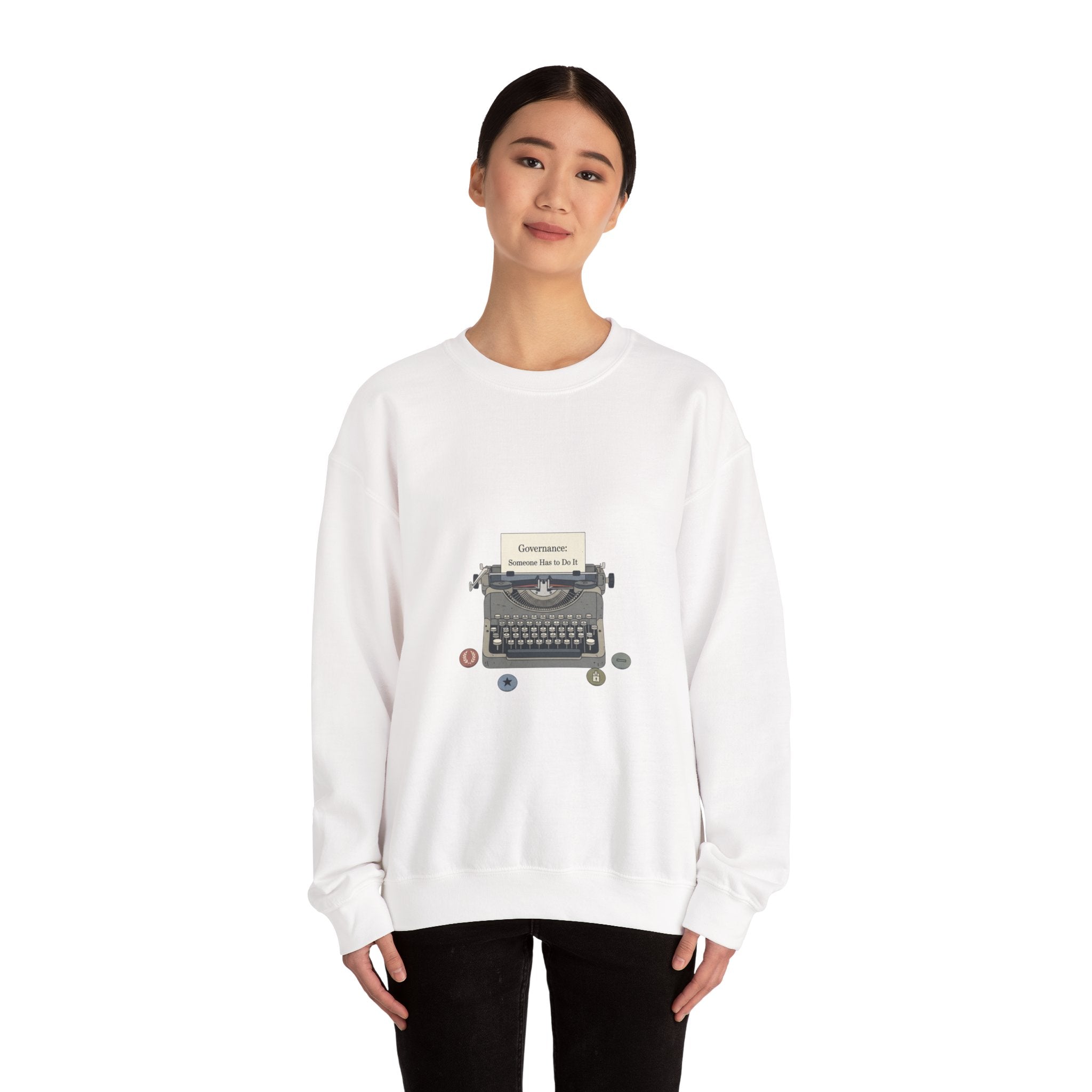 Civic Exhaustion Typewriter Crewneck sweatshirt | election memes, politics humor