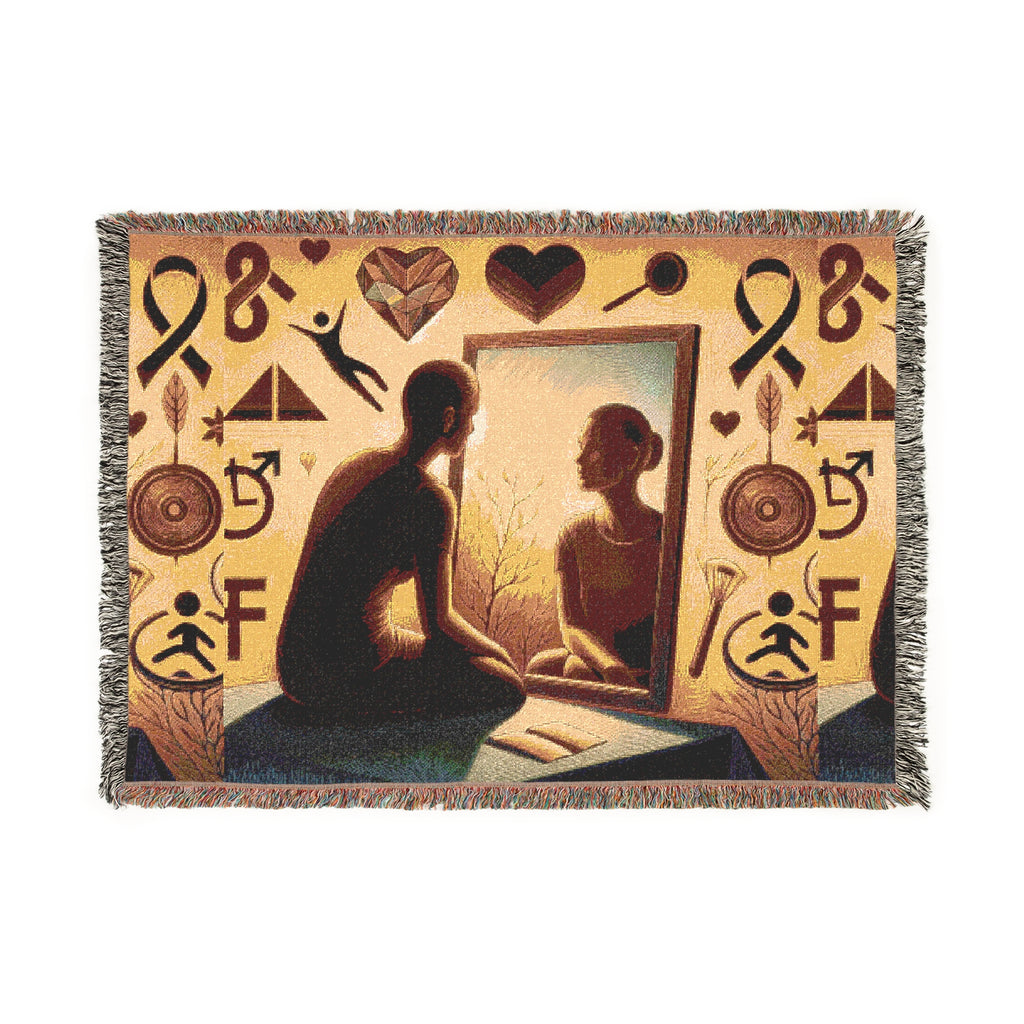 Artistic Woven Blanket - Reflection Design for Home Decor