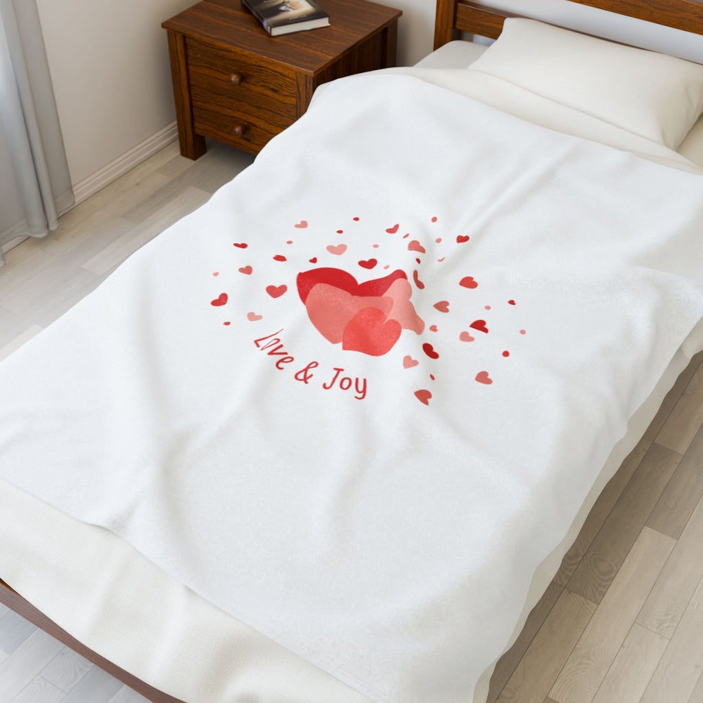 Tiny Heart Confetti Velveteen Plush Blanket | tiny heart design, pre-valentine’s