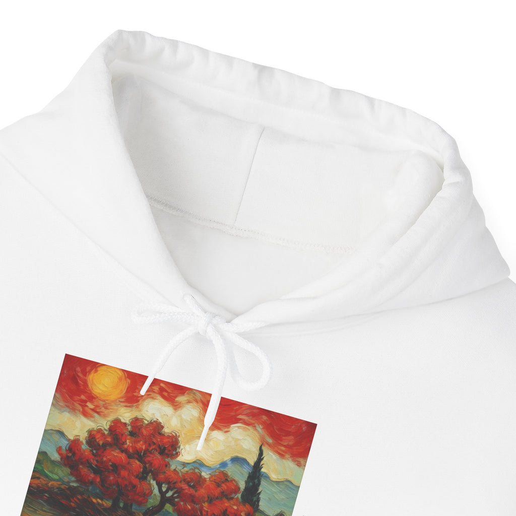 Artistic Landscape Hoodie - Cozy Heavy Blend Sweatshirt with Vibrant Nature Design
