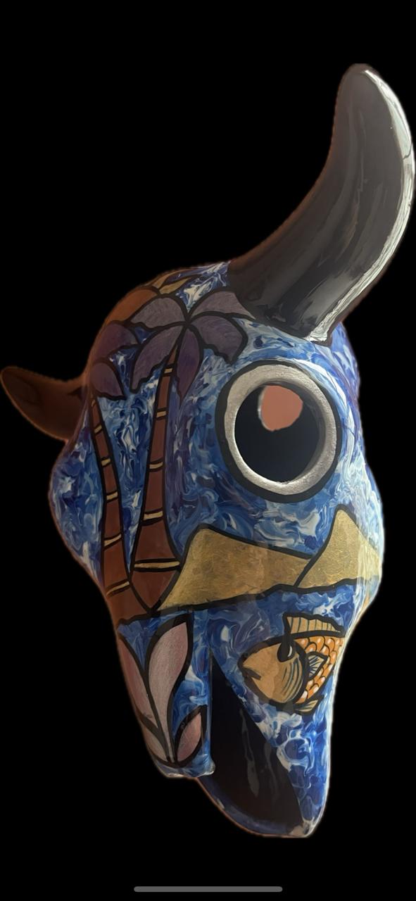 Picasso style craftsmanship, with lots of detail and color.