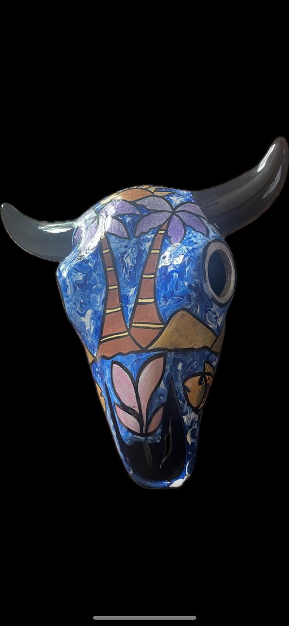 Picasso style craftsmanship, with lots of detail and color.